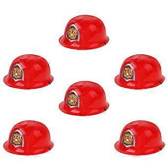 Safety Toy Fire Hat for Kids Role Play 6Pcs Red Fireman Hats