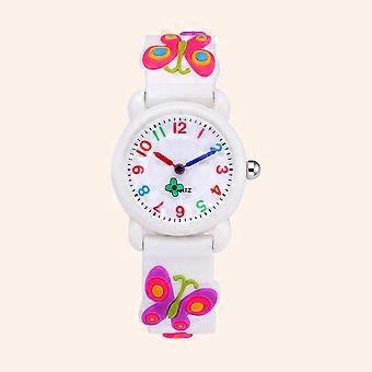 Cartoon Kids Wristwatch Ensures Precise Timing White Silicone Quartz Watch
