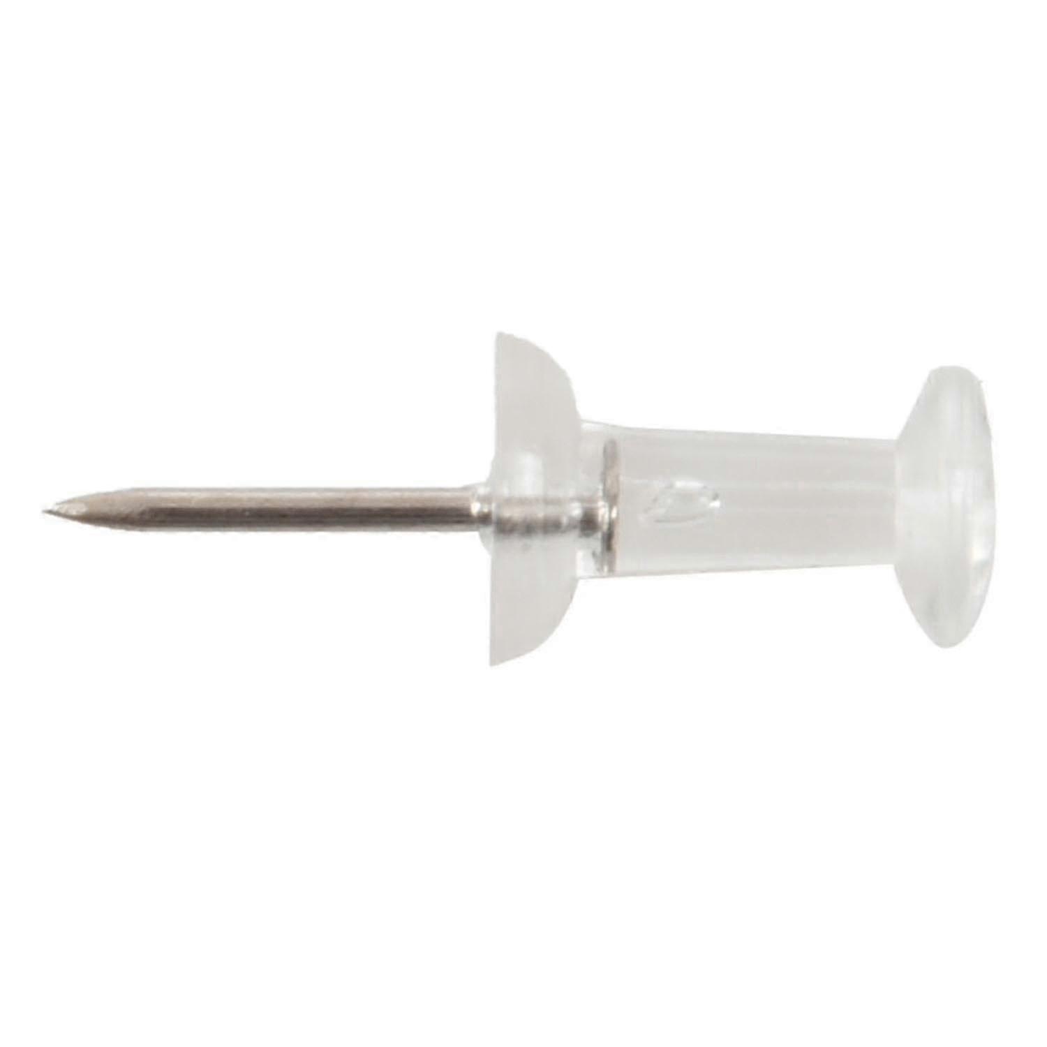Transparent Push Pins 100 Pack 23x9mm