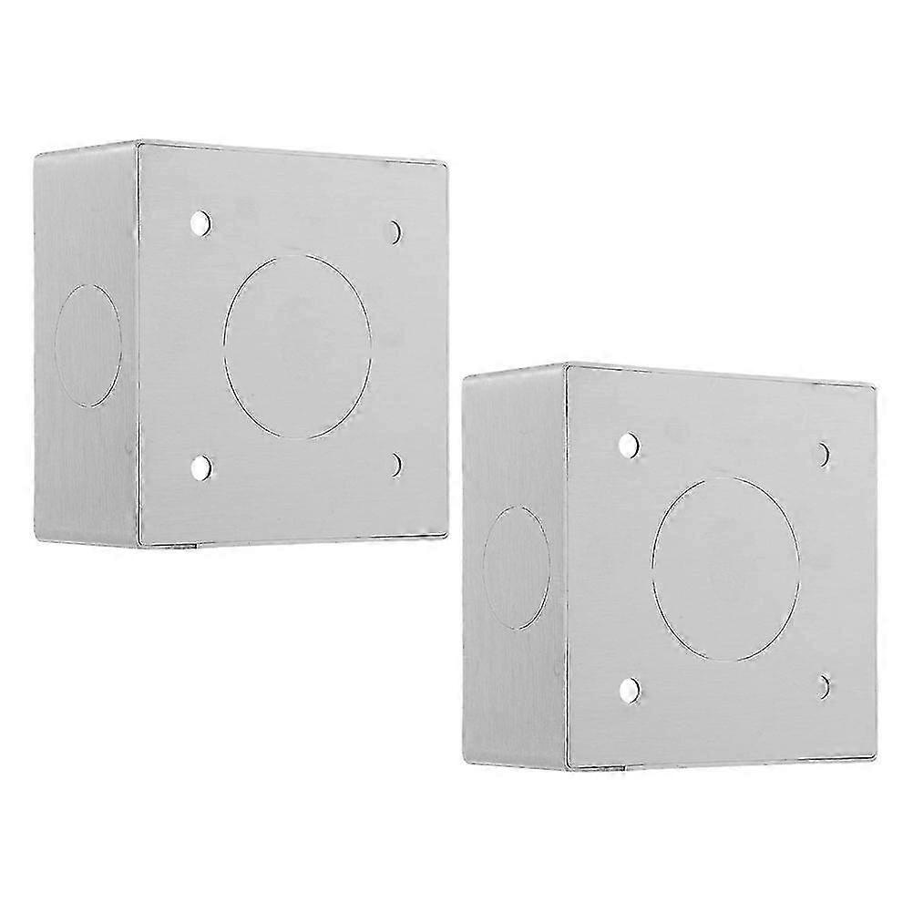 2 Pack 86 Type Stainless Steel Surface Mount Box for Wall Switch Socket Panel, Fireproof Electrical Junction Box