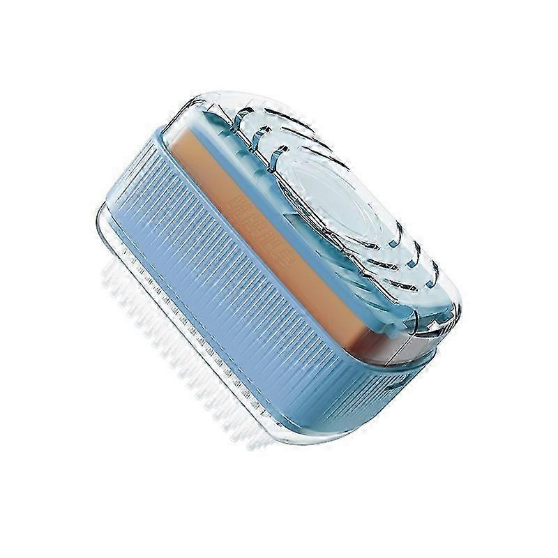 Roller-Activated Soap Dish Scrubber