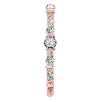 Unicorn Pattern Wrist Watch with Colorful Plastic Strap for Boy & Girl