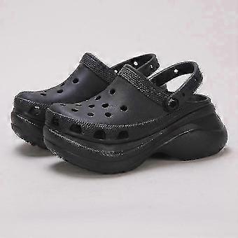 Women's Classic Bae Clog Thick EVA Platform Slip-On Shoes, Non-Slip Adjustable Heel Strap – Black EU39-40