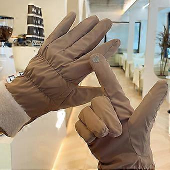 Women's Autumn and Winter Plus Velvet Thicken Warm Gloves Outdoor Cold Weather Cycling Ski Gloves