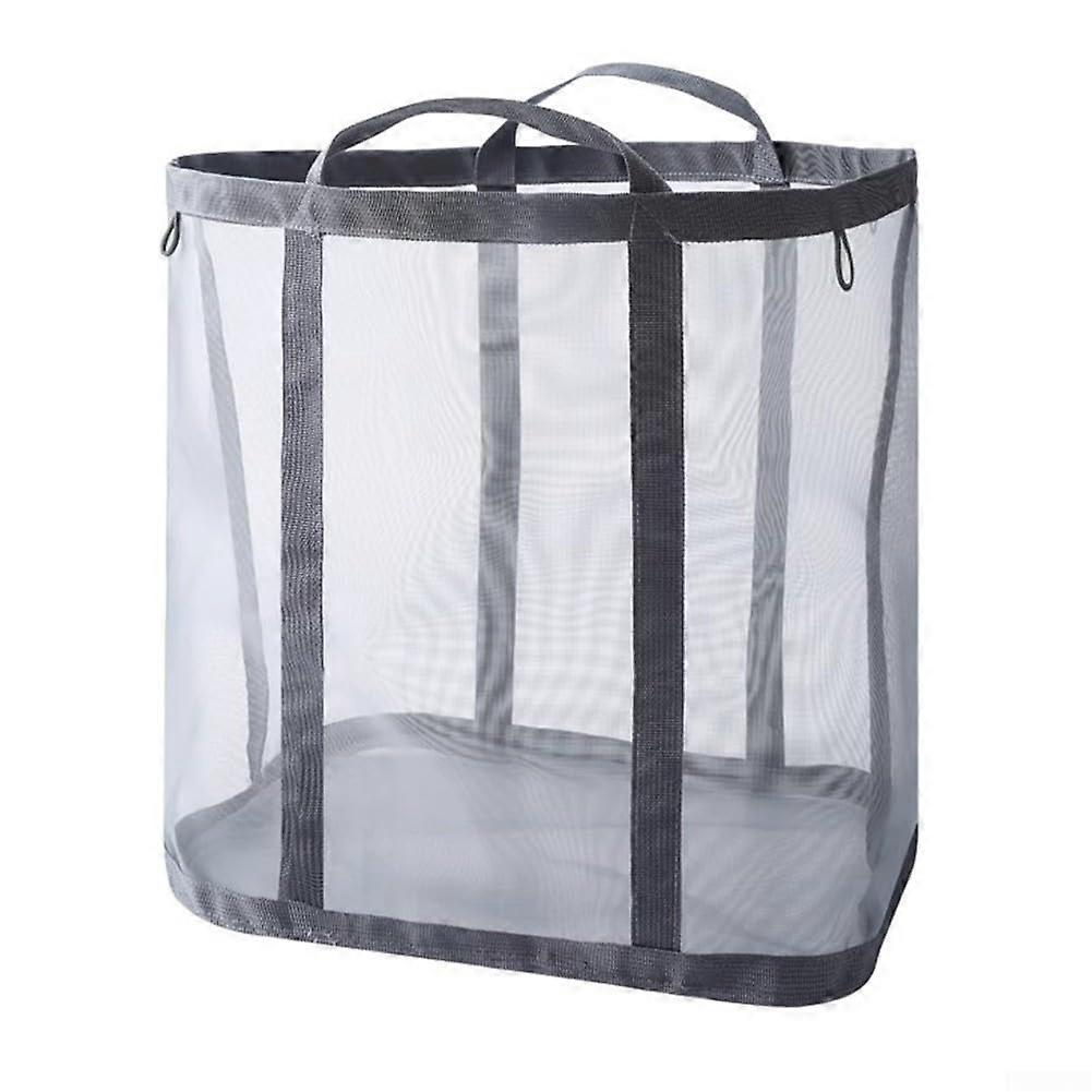Foldable Wall Mounted Mesh Hamper Grey