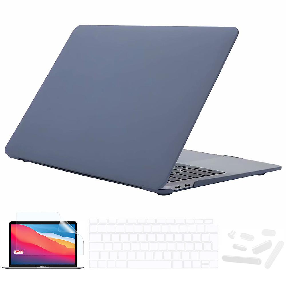 Lavender Grey Case Keyboard Cover Screen Protector For Laptop Macbook Air 13 Inch 2018 A1932