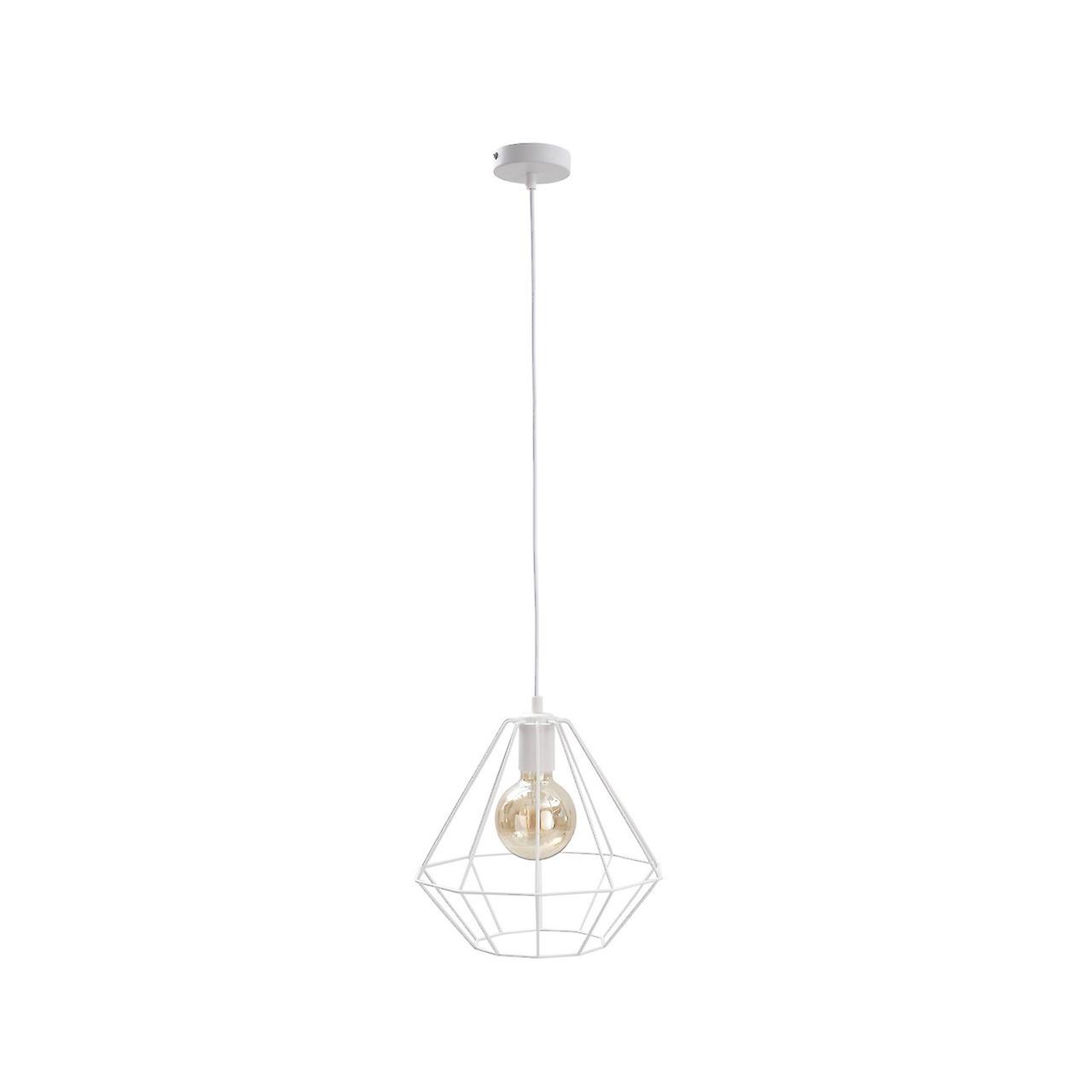 Faro Wire Frame Pendant Ceiling Light White, 29cm, 1x E27