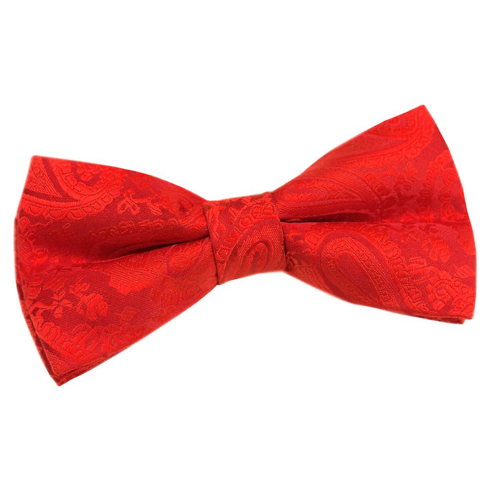 Red Paisley Pre-Tied Bow Tie