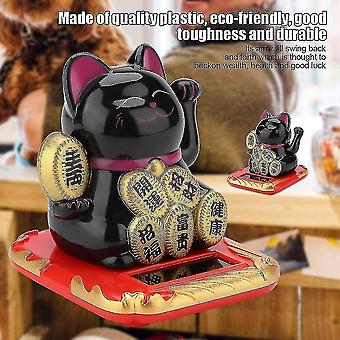 Solar Powered Waving Lucky Cat – Cute Decorative Maneki-Neko For Home, Office, Or Car Dashboard (White) - View #6