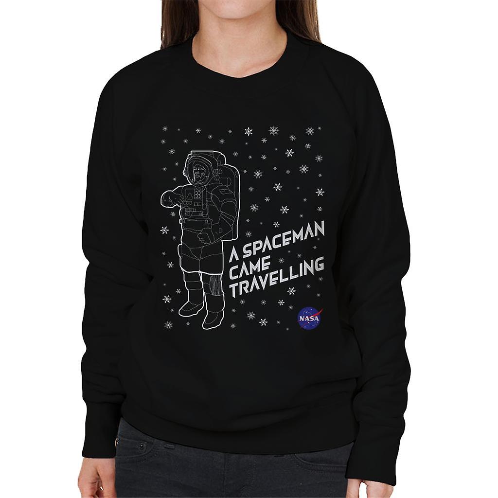 NASA Navidad un astronauta vino viajando sudadera mujer