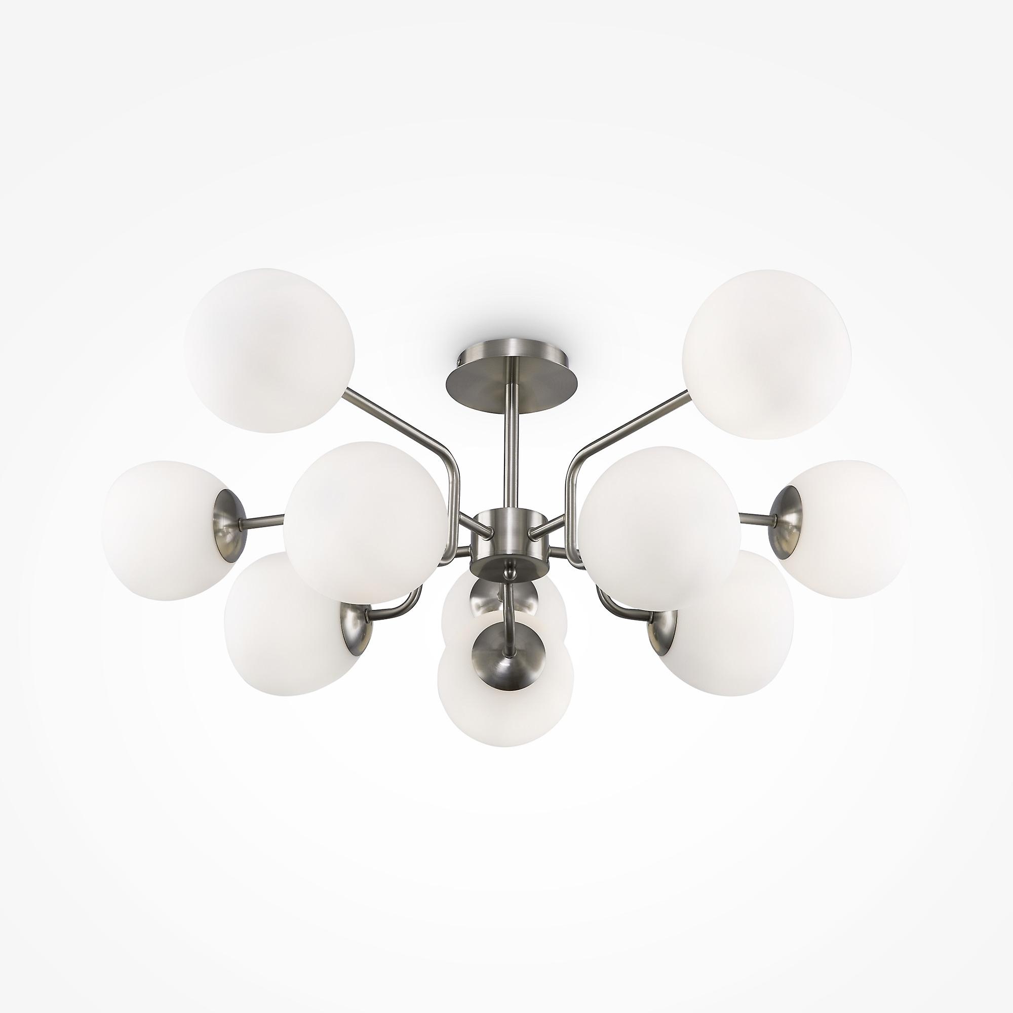 Maytoni Erich Modern 10 Light Globe Ceiling Light Nickel E14