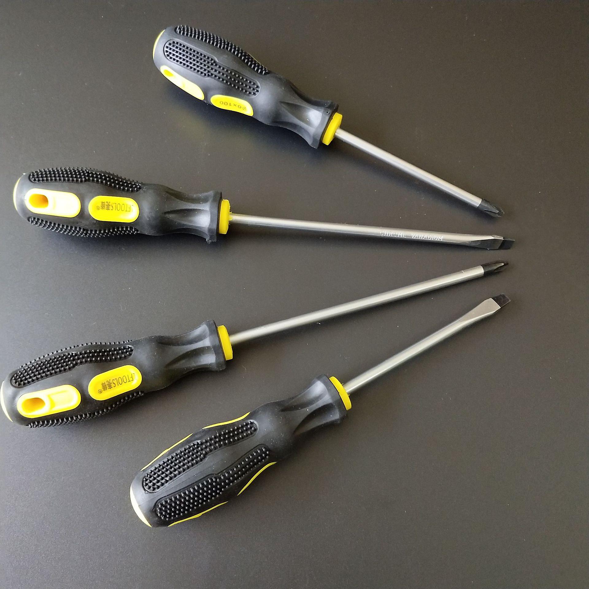 4 Piece Screwdriver Set, 2 Styles - Slotted and Phillips, 2 Sizes - 4inch/6inch