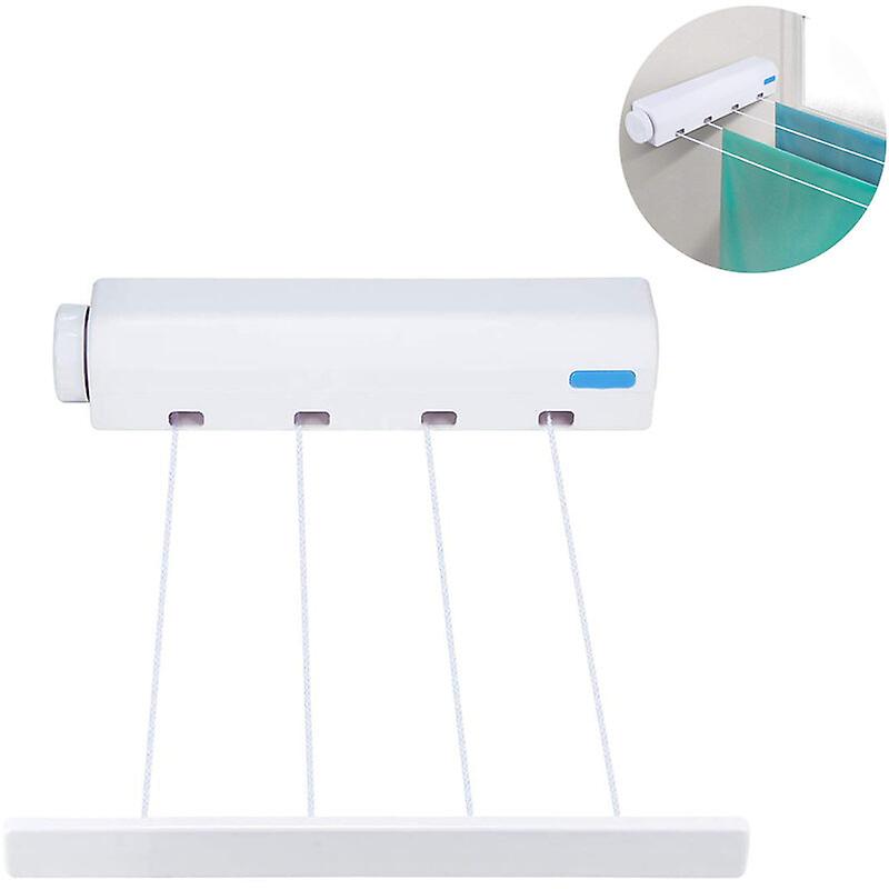 Automatic Spring Retractable Four/Five Wire Clothesline Towel Dryer Rack with Punch Dryer Hooks