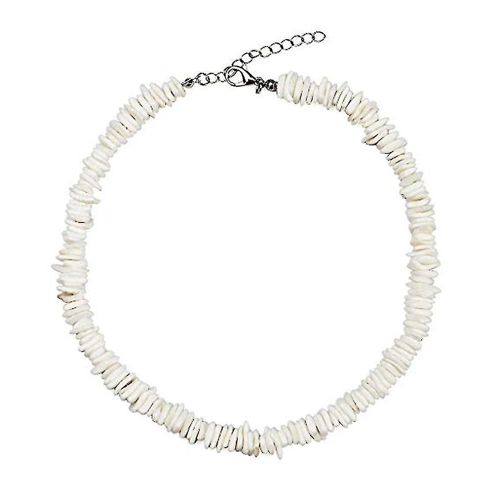 Colar de gargantilha shell ajustável branco molusco seashell Hawaiian Summer Beach Joias