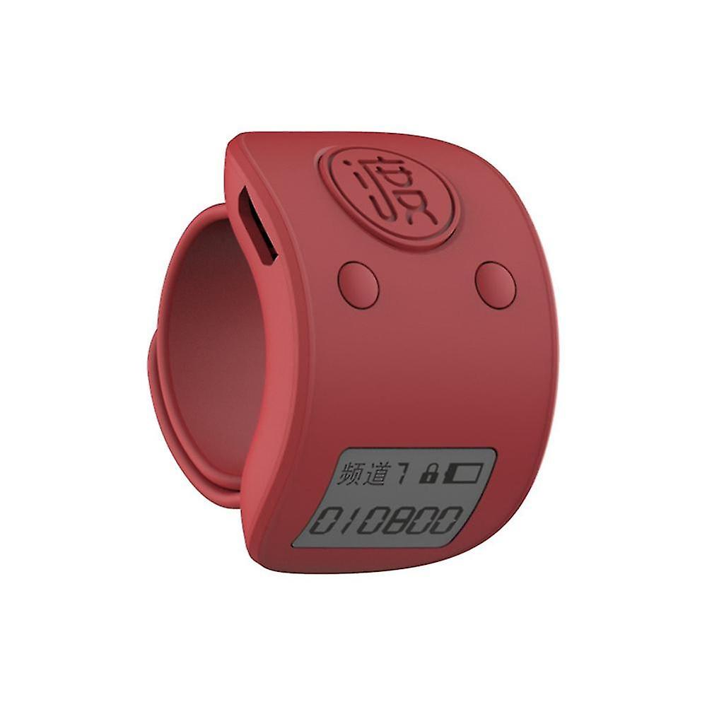Mini Digital Lcd Electronic Finger Ring Hand Counter 6 Digit Rechargeable Counters Clicker-red