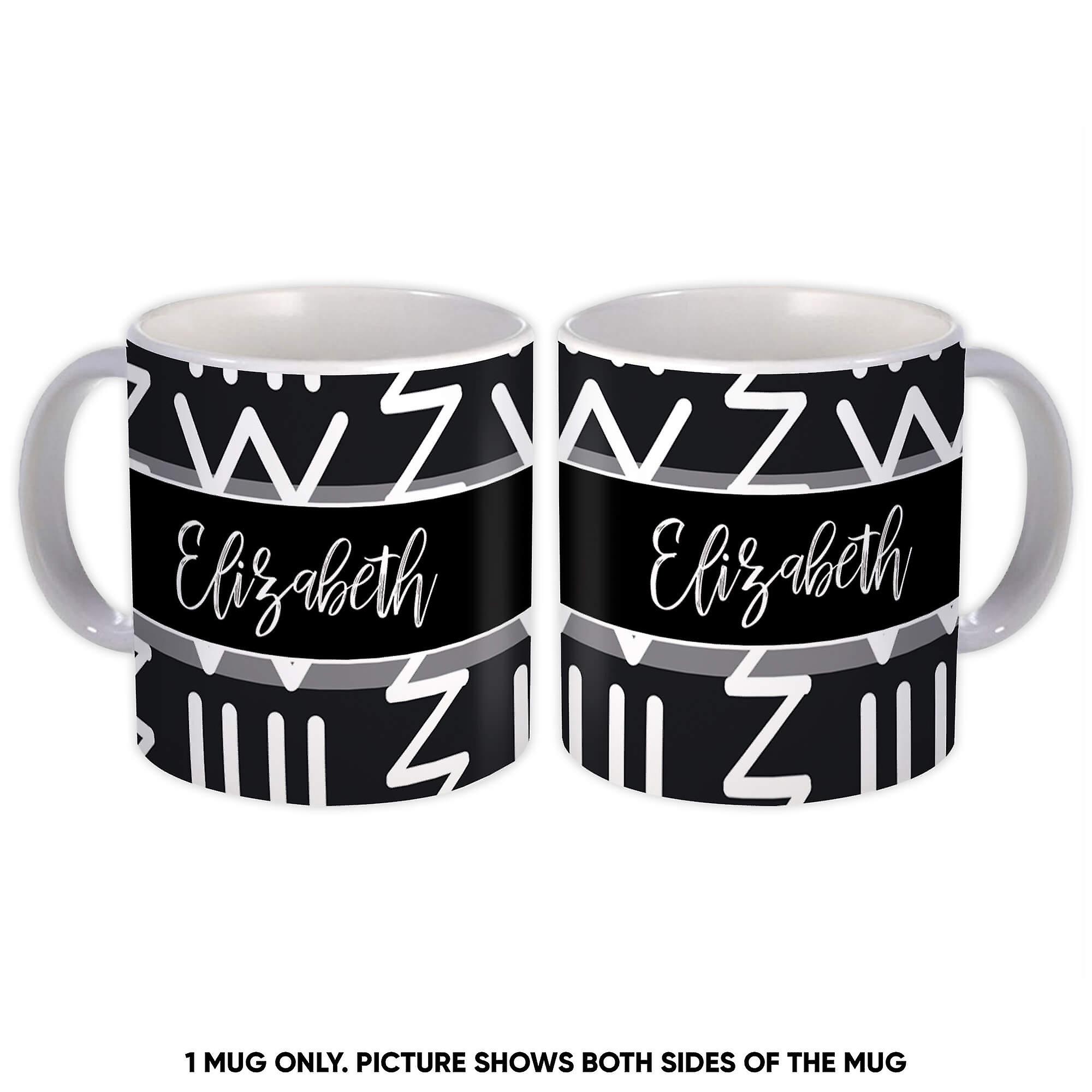 Gift Mug: Abstract Pattern Letter Dot Seamless