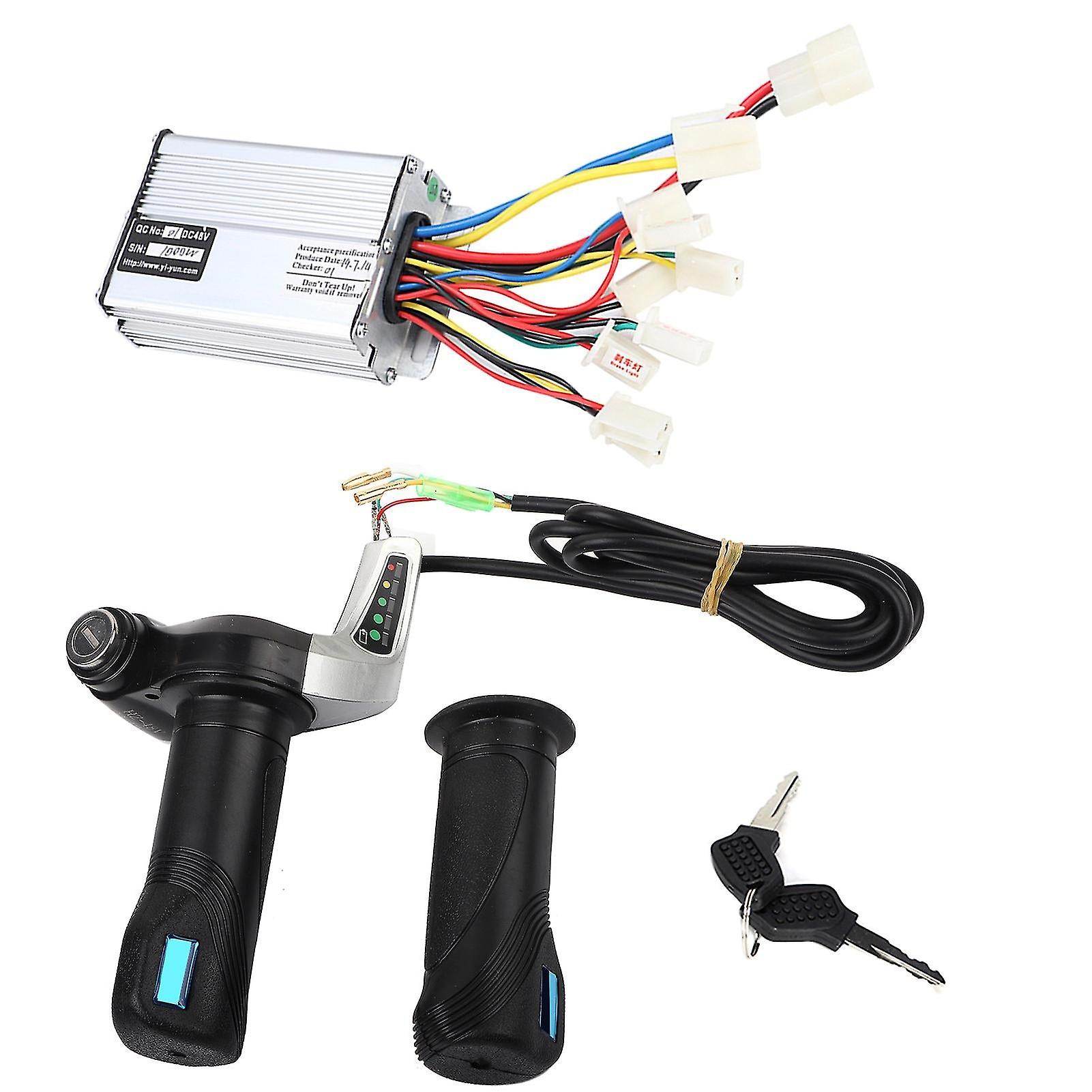 48V 1000w Electric Bike Motor Brushed Speed Box Controller With Throttle Swing Grip Accessory