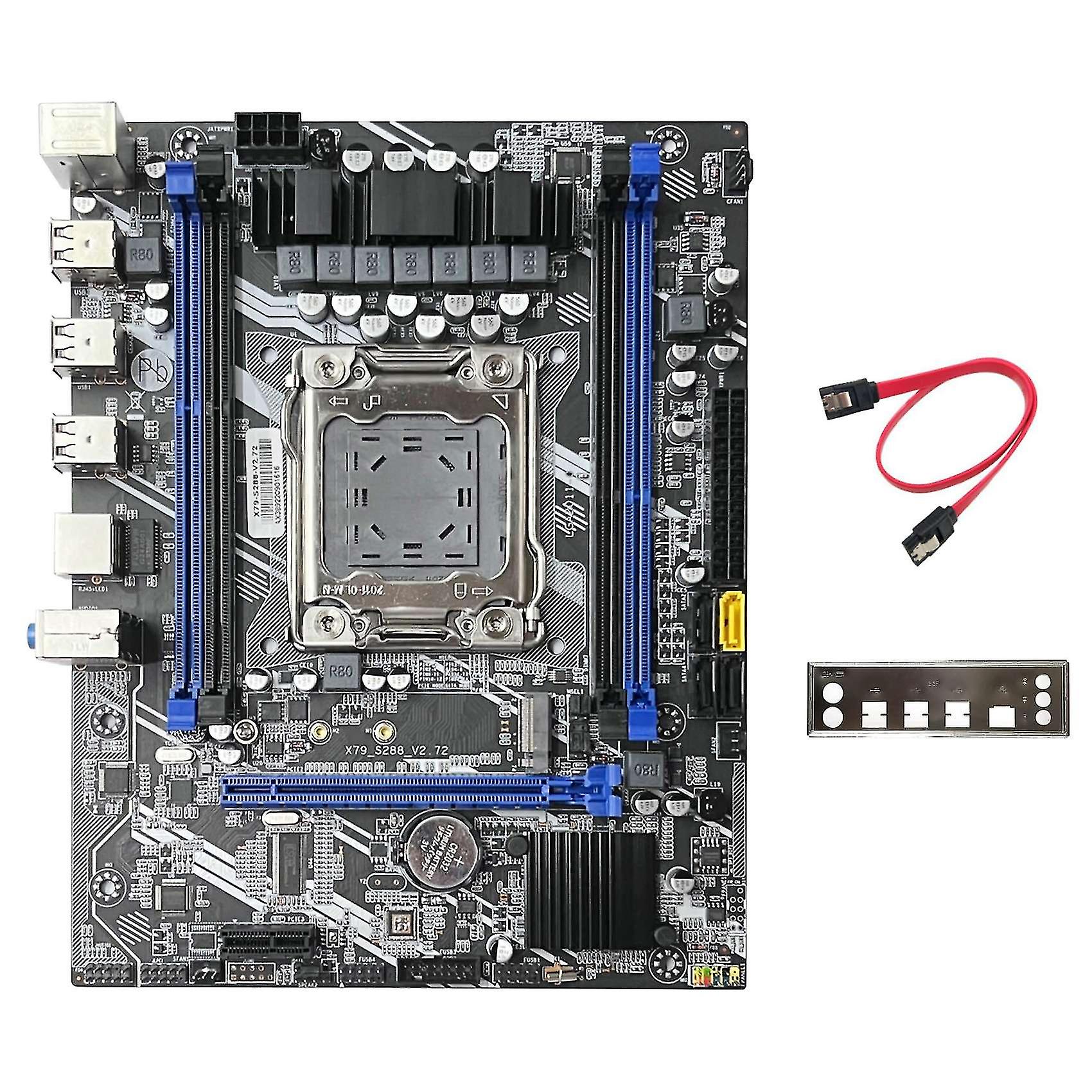 X79 S288 Mboard+sata Cable+baffle A2011 M.2 Nvme 4x32g Ddr3 For E5 2620 2630 2640 26