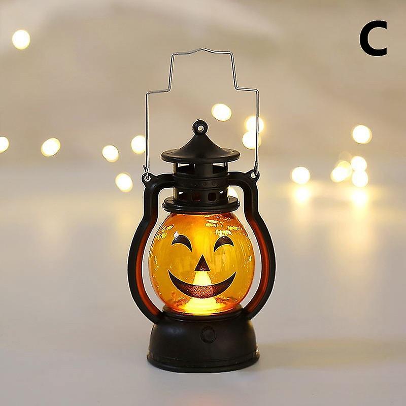 Halloween Hanging Pumpkin Lantern Light Led Ghost Lamp Candle Light
