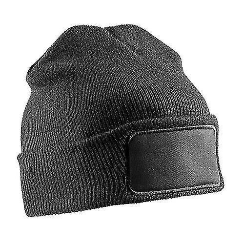 Result Winter Essentials Unisex Adult Double Knit Printer Patch Beanie