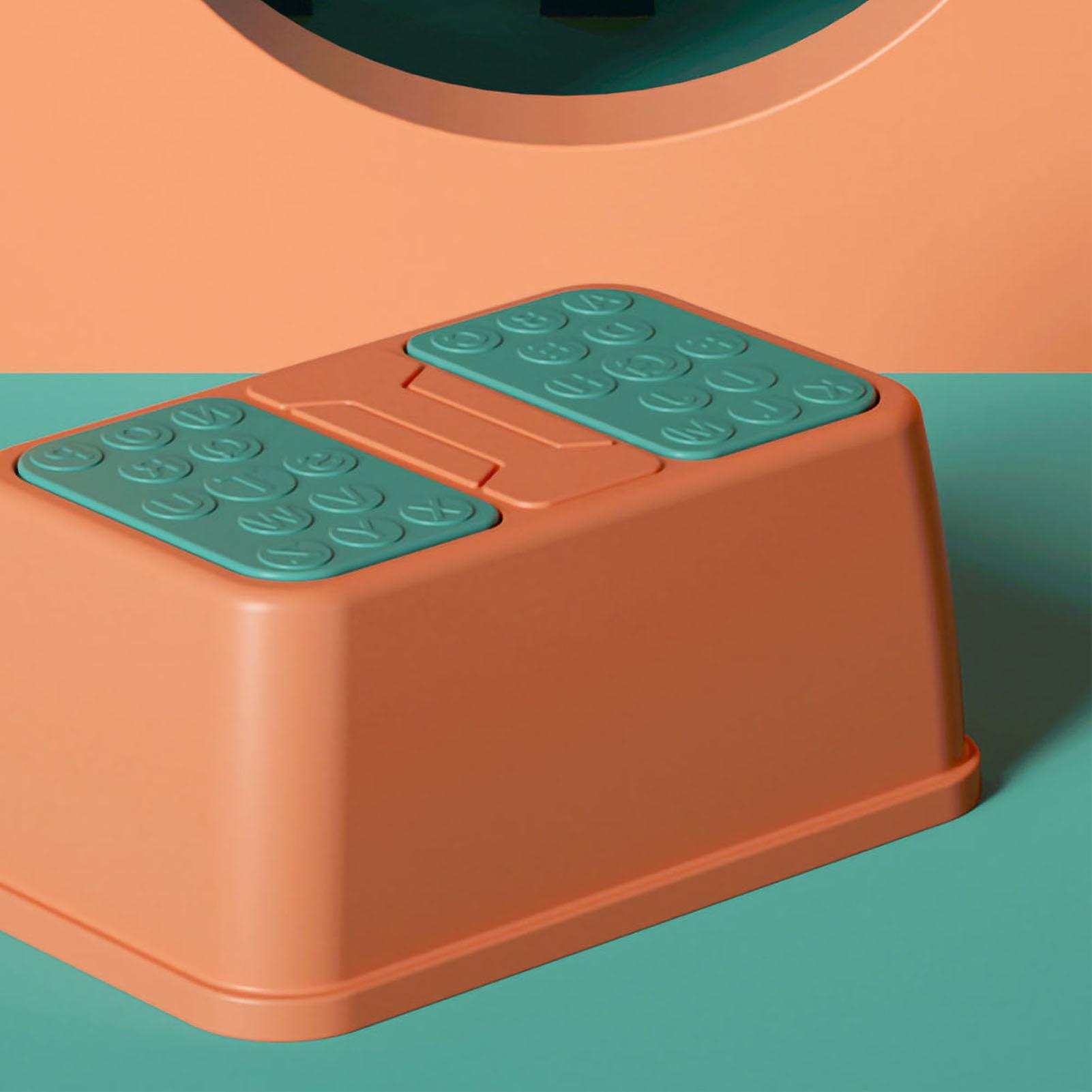 Red Plastic Toilet Step Stool Non-Slip 1 Layer 500g Rollover Safe