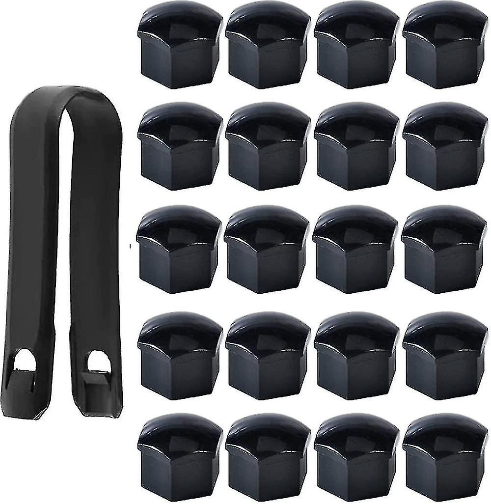 20 Stück 19mm Radmutter Kappe, Radschraube Mutter Kappen Abdeckungen, Sechskant Reifenmutter Abdeckungen (schwarz) (d-583-a)