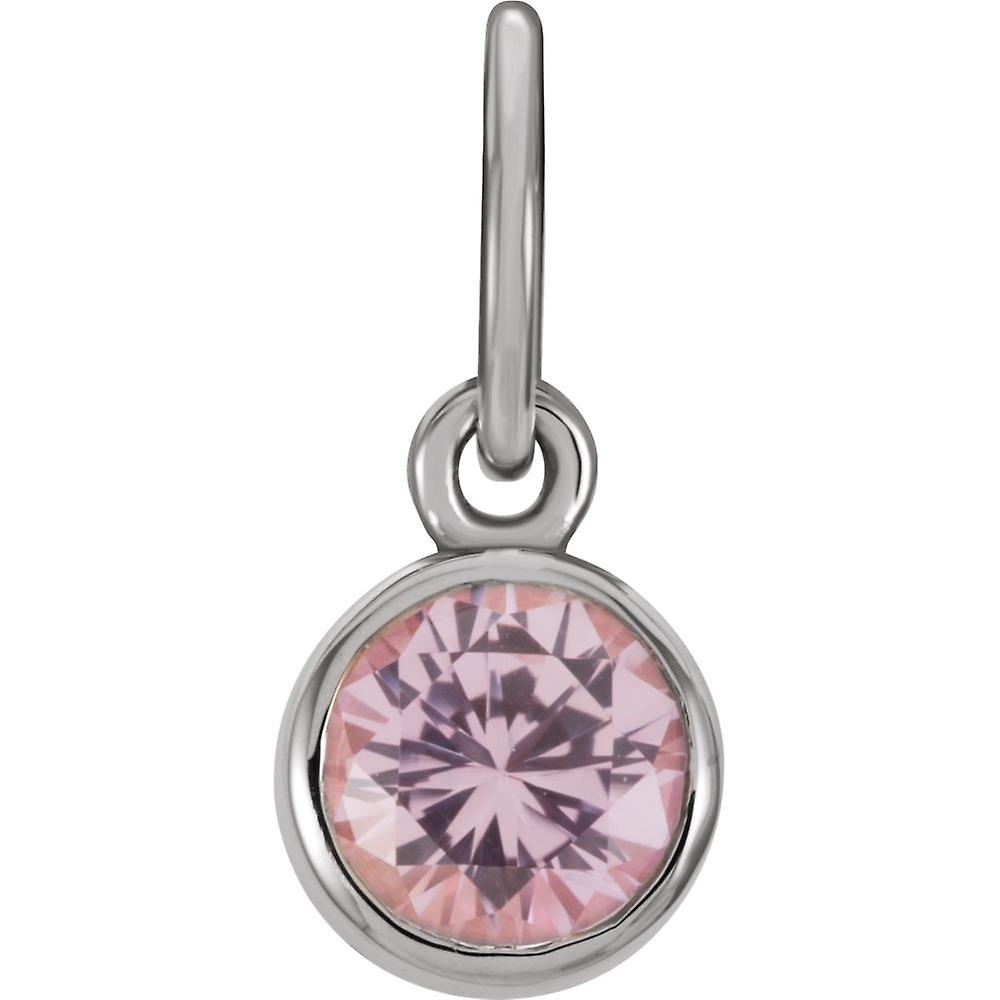 925 Sterling Silver Simulated Pink Tourmaline Posh Mommy Simulated Charm Pendant Necklace for Women