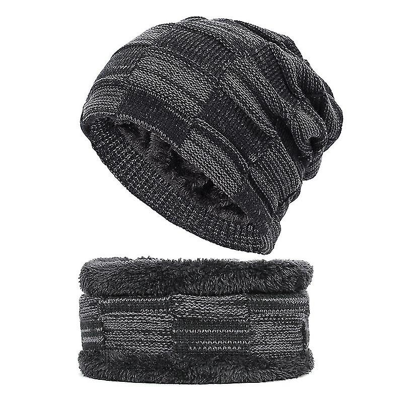 帽子女性/男性厚裏地カジュアルウィンターハットセット
