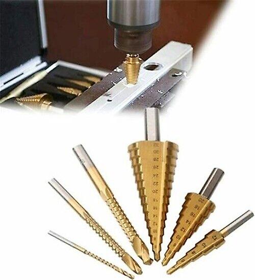 6PCS High-Speed Reaming Pagoda Sawtooth Set Titanium Plating Drill Bit Set NEW