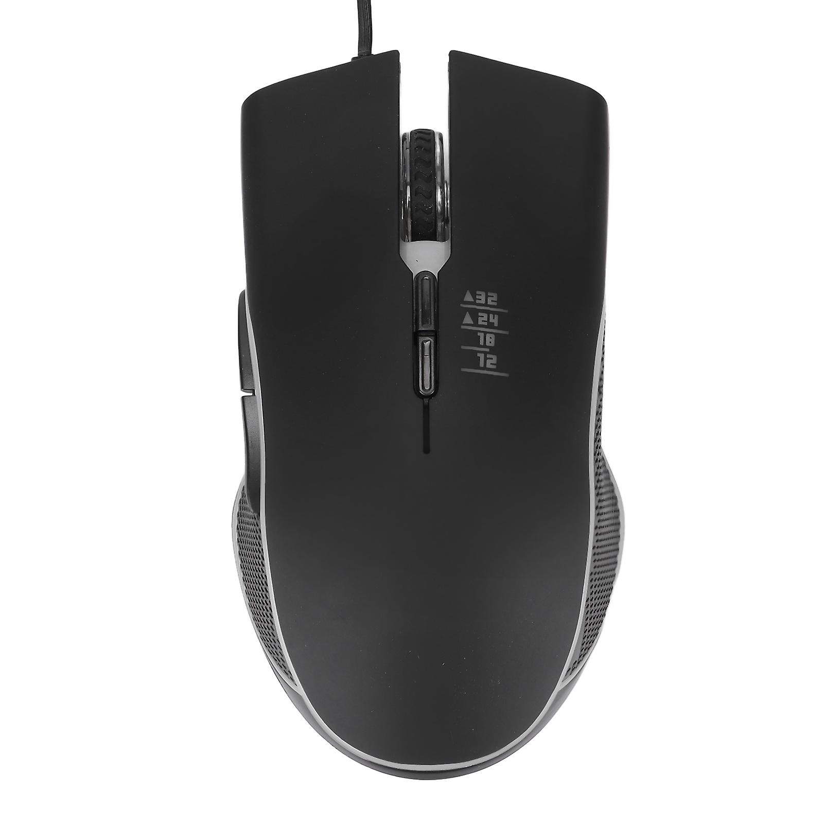 Souris filaire rétroéclairée 4 couleurs, USB, ergonomique, 7 boutons, compatible avec Windows XP, noir