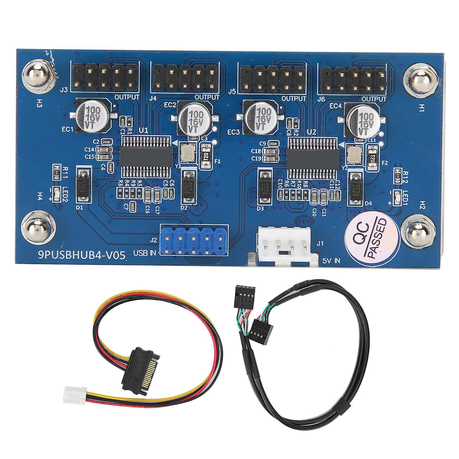 9 Pin USB Header Extension Cable Card 1 to 4 USB2.0 Hub Connector Computer Accessories