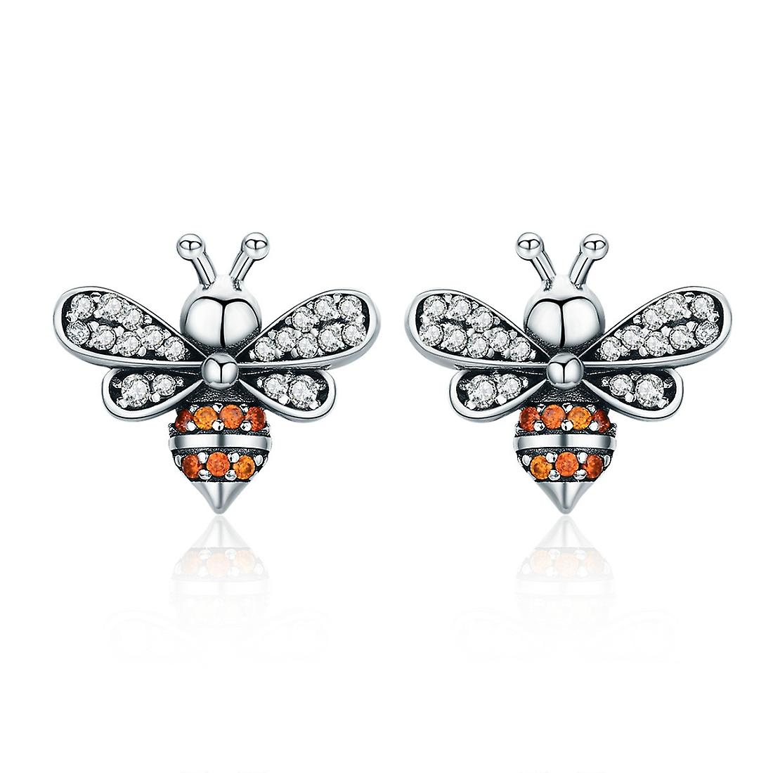 Sterling Silver Earrings, Color:White White