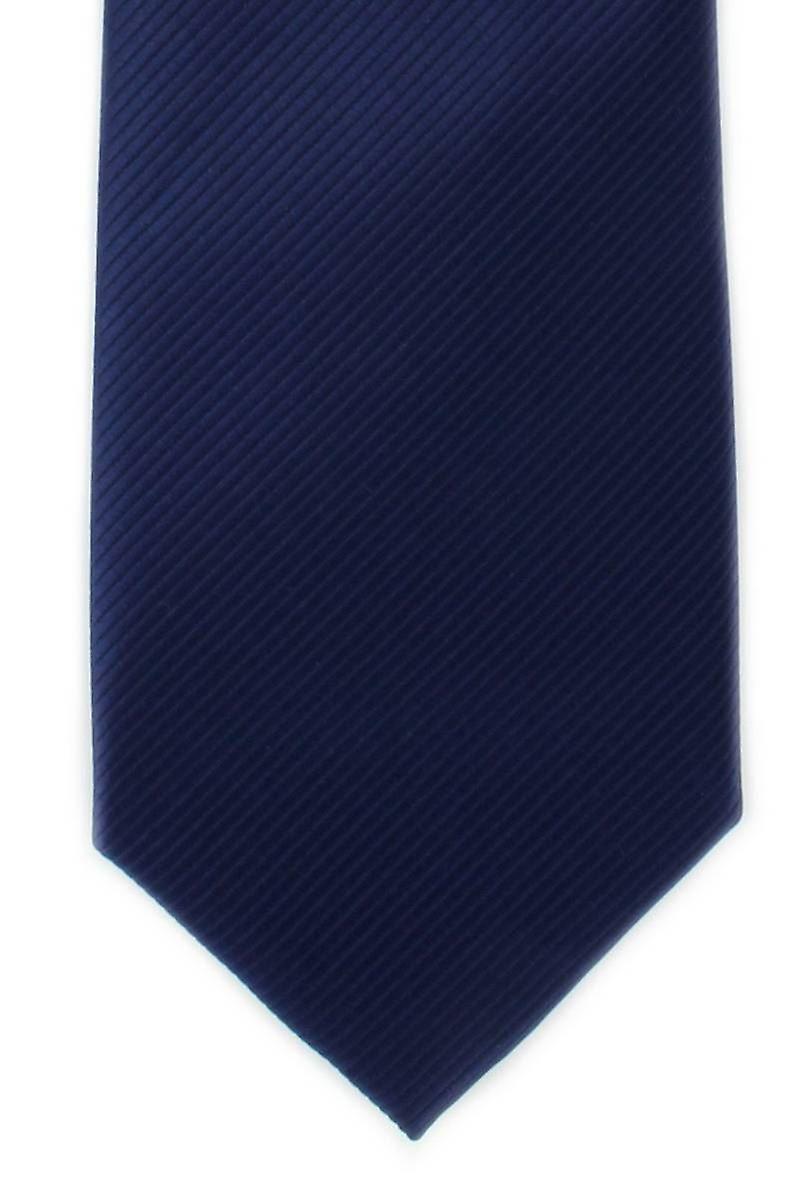 Michelsons of London Plain Rib Polyester Tie - Navy
