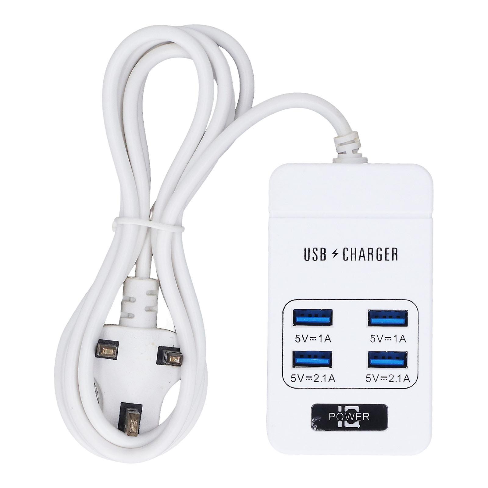 USB Socket Outlet Smart Fast Charging Multifunctional Portable White Small UK Plug 110-250V