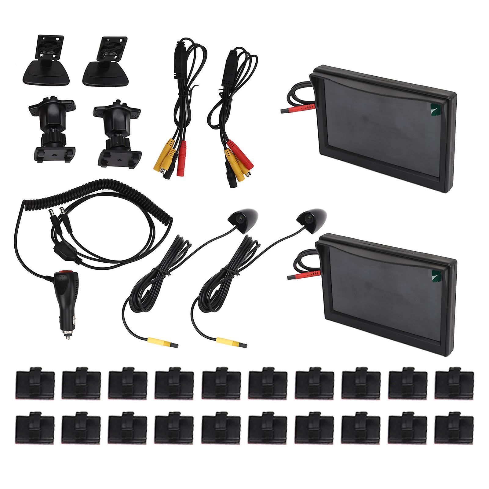Kit de système de caméra de vision latérale 5 pouces TFT LCD moniteur IP67 étanche 12V-24V système de caméra de recul