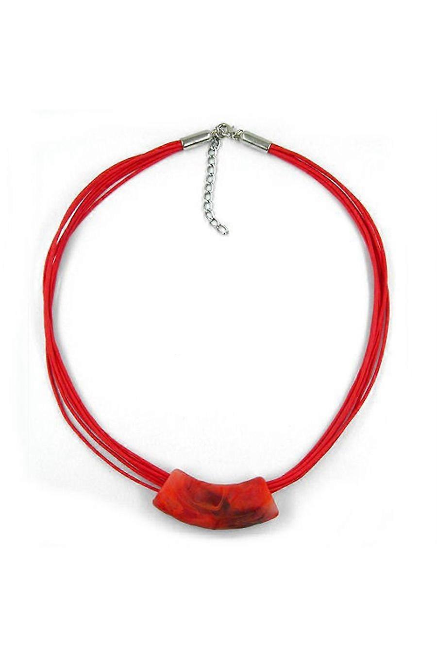 Necklace Tube Flat Curved Light Red 50cm - Gl00787