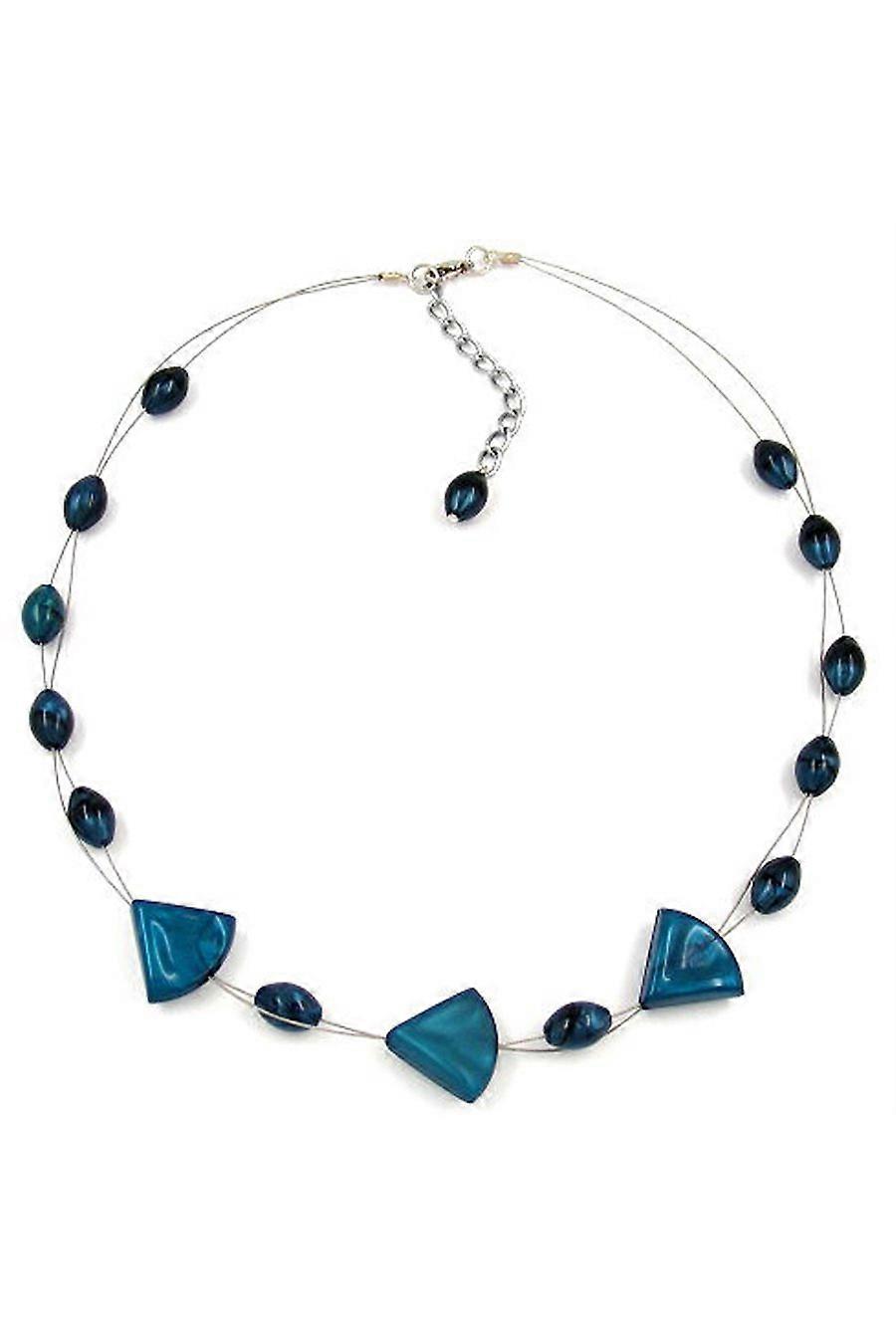 Necklace Triangle Beads Steel-blue - Gl02331
