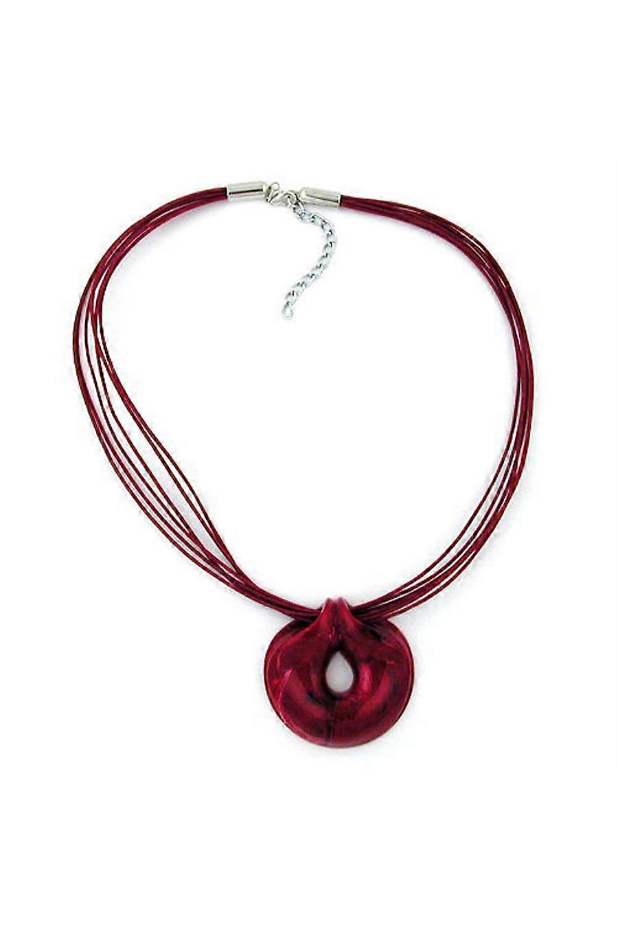 Necklace Dark Red/ Black/ White - Gl00096