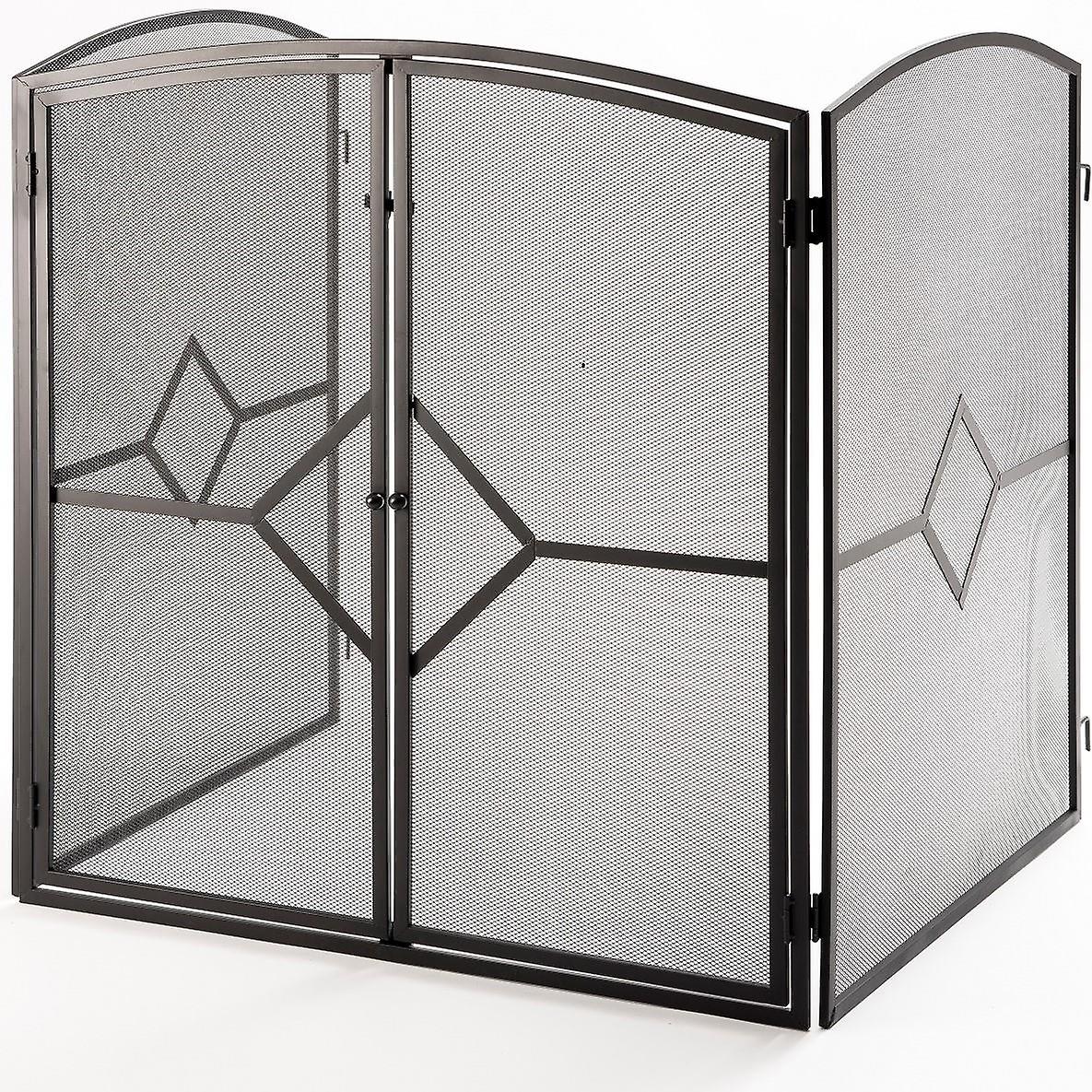 Crannog Black Mesh Fire Guard H32"