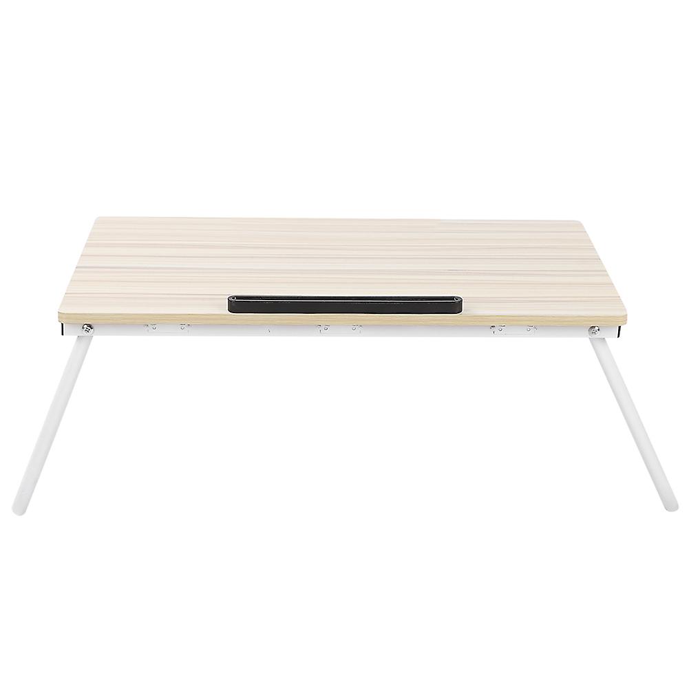 Foldable Bed Desk: Small Home Laptop Stand in White Maple Color for Comfortable Work