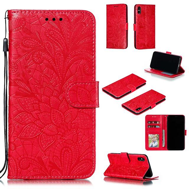 Huawei P30 Pro / P30 Plus Multifunctional Flower Flip Case Cover - Red