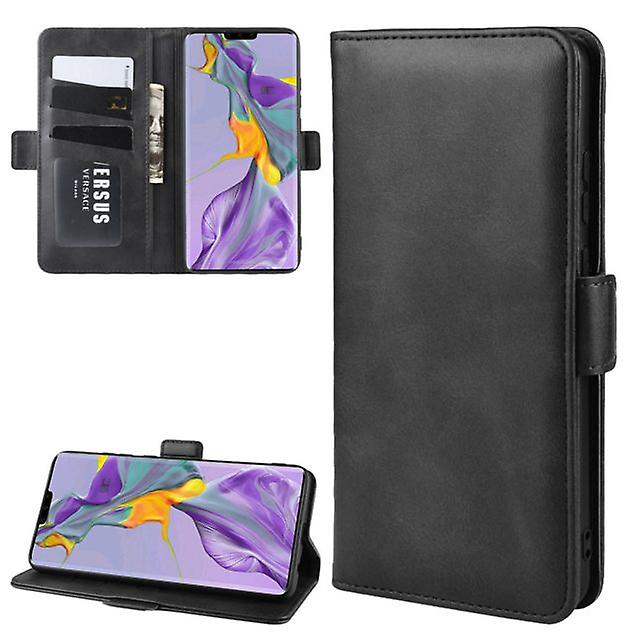Huawei Nova 5i Pro Shockproof Wallet Folio Leather Case - Black