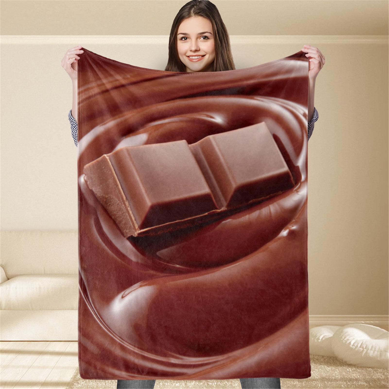 Sofa Throw Blanket Chocolate Pattern Colorfast Soft Comfortable for All Seasons Home Office 100x120cm\/39.4x47.2in