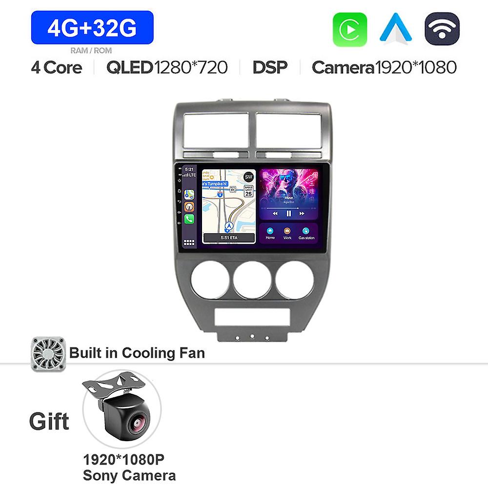 Android 13 For Jeep Compass 1 Mk 2006 - 2010 Car Radio Multimedia Blu-ray Qled Screen Navigation Gps Player Head Unit No 2 Din