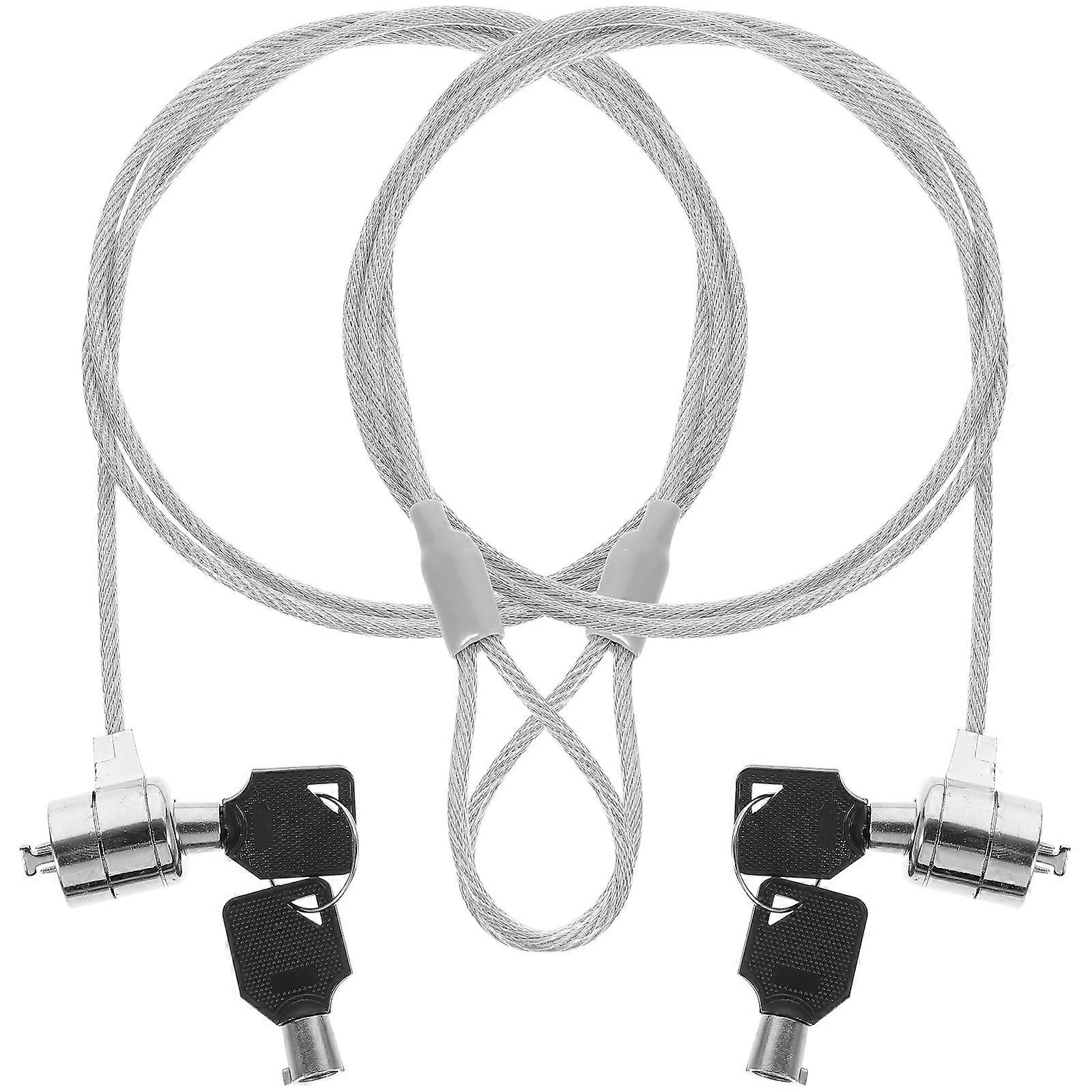 2 Sets Laptop Locking Cable Keyed Cable Lock Security Hardware Cable Lock