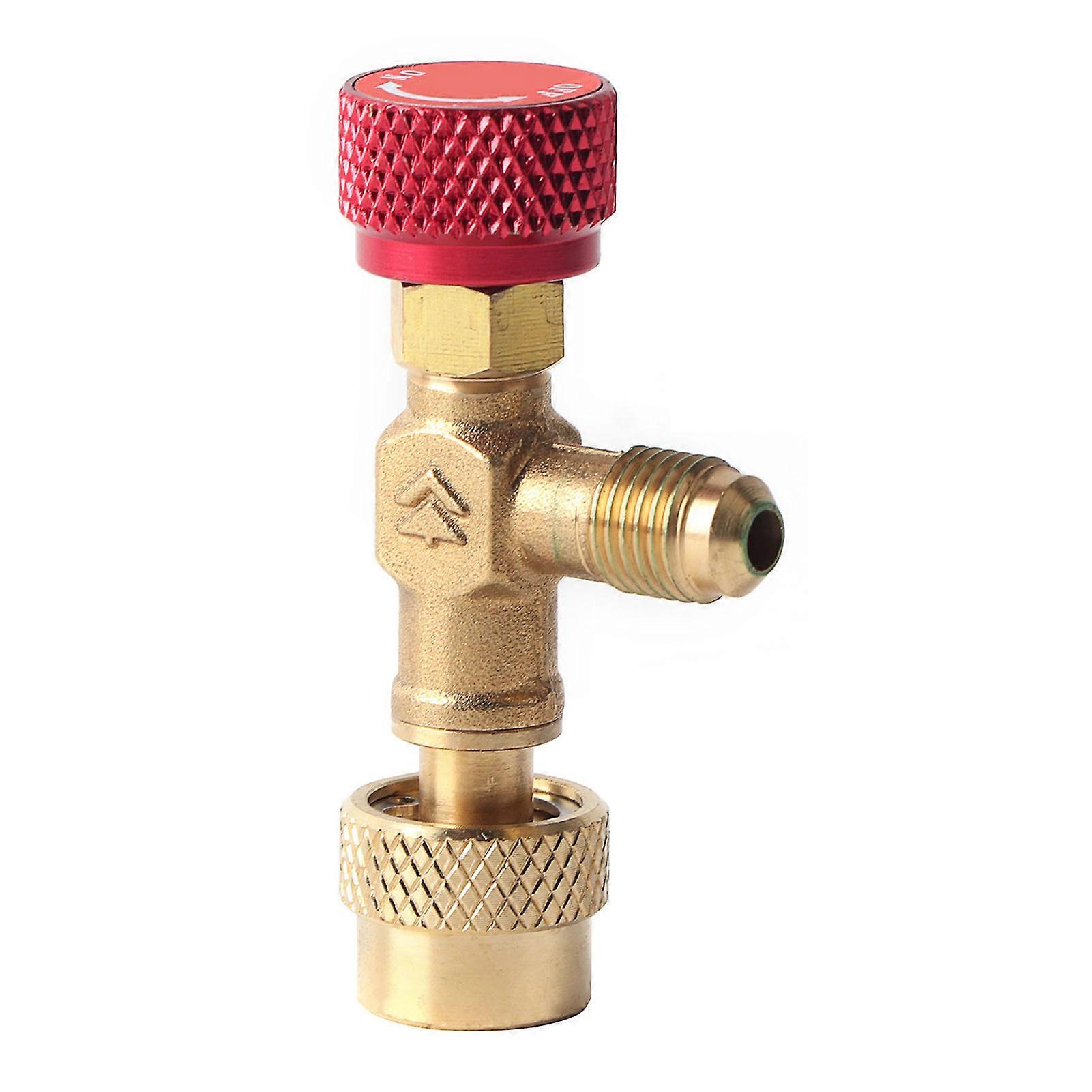 Uadme Air Conditioning Safety Valve, 5/16in to 5/16in Thread R42/410 Refrigerant Charging Valve Liquid Flow Control Valves