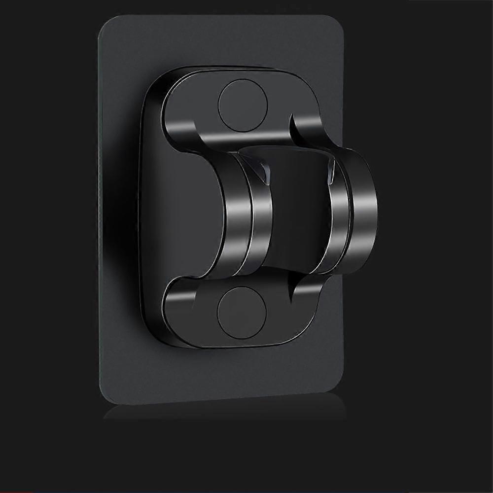 Self Adhesive Black Wall Mounted Shower Holder Adjustable Handheld Shower Head Holder
