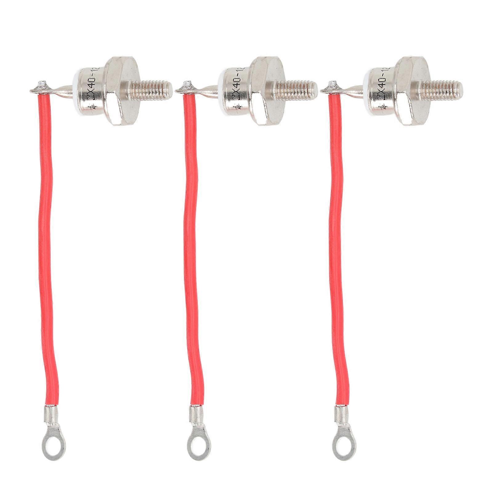 3pcs Generator Rectifier Diode Professional Diesel Engine Generator Diode with Cable for Diesel Generator 40A Positive Red Line NO.9141