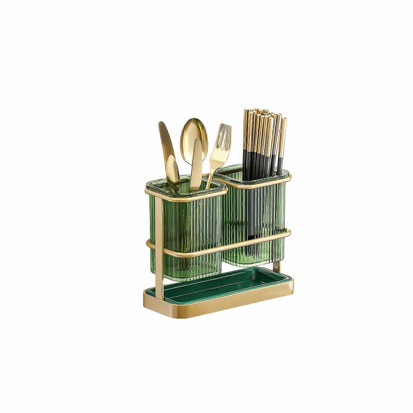 Aesthetically Designed Kitchen Chopstick & Cutlery Organizer - Stylish Storage Shelf with Removable Drain Tray, Perfect for Effortless Utensil Managem