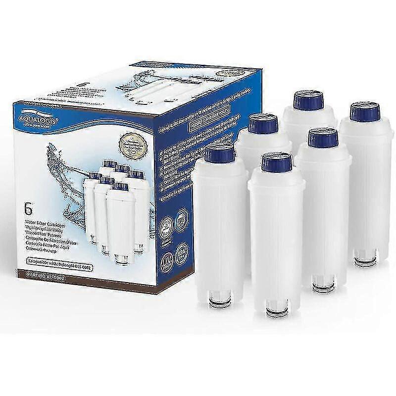 Aleko Water Filter Cartridge For Coffee Machine With Activated Carbon Softener Compatible With Delonghi Ecam Esam Etam Bco Ec. Product Pack Of 6